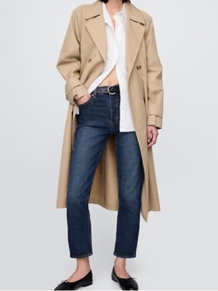 Gap Cheeky Straight High Rise Button Fly Dark Wash Crop Jeans
